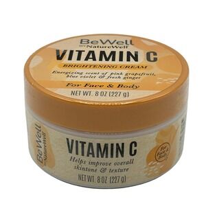 BeWell Vitamin C Brightening Cream Face & Body Paraben Free 8 oz NEW SEALED